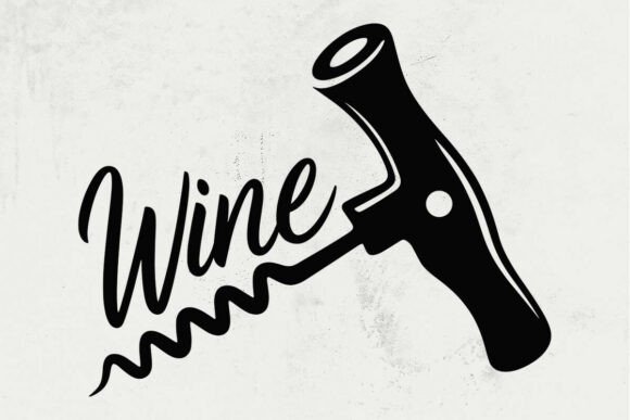 Corkscrew Wine Svg for Graphics and Crafts