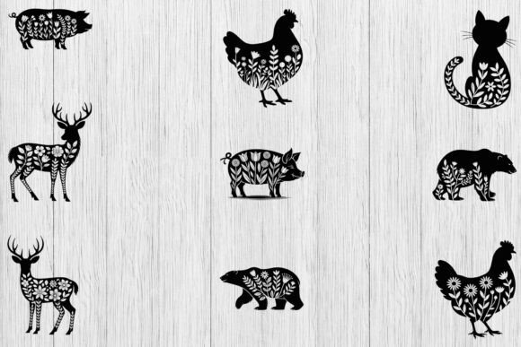 Floral Animals SVG Bundle for Graphics and Crafts