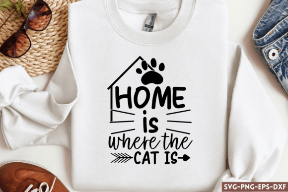 Home is Where the Cat is SVG for Crafts and Graphics