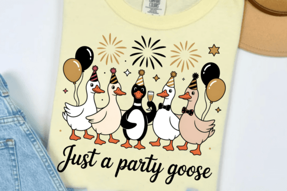 New Year 2026 Funny Party Goose Graphics for Crafts