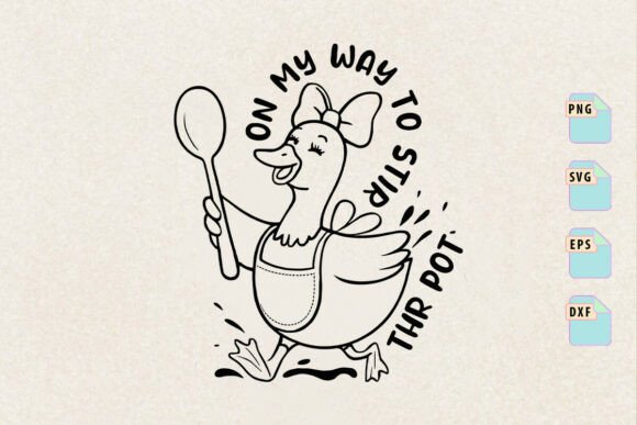 On My Way to Stir the Pot Goose Design: A Graphic Asset for Branding and Marketing