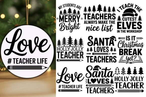 Teacher Christmas SVG Bundle Graphics for Crafts