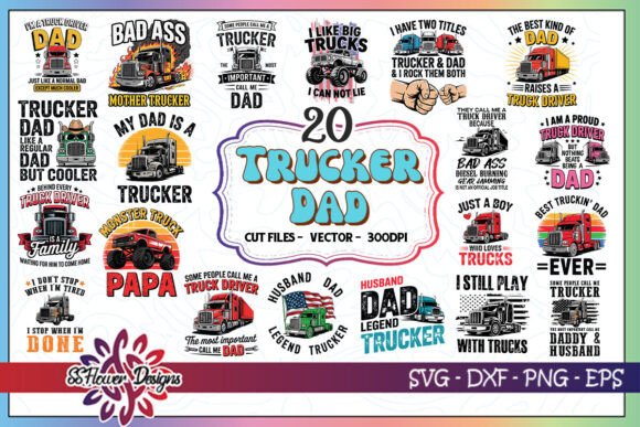 Trucker Dad SVG Bundle for Crafts and Graphics
