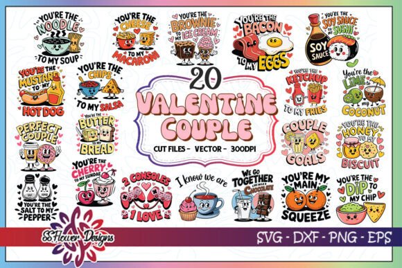 Valentine Couple SVG Bundle Graphics for Crafts